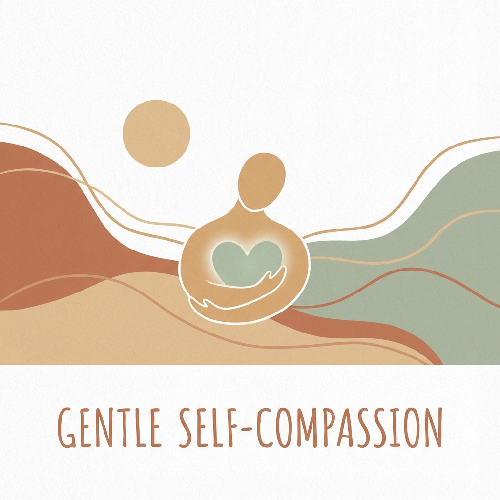 Ilustração minimalista representando a técnica de Afirmação Gentil