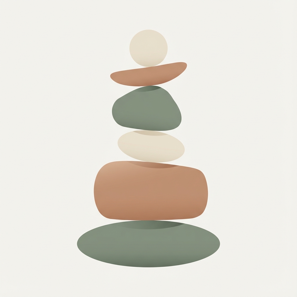 Ilustração minimalista sobre criar hábitos sustentáveis de meditação