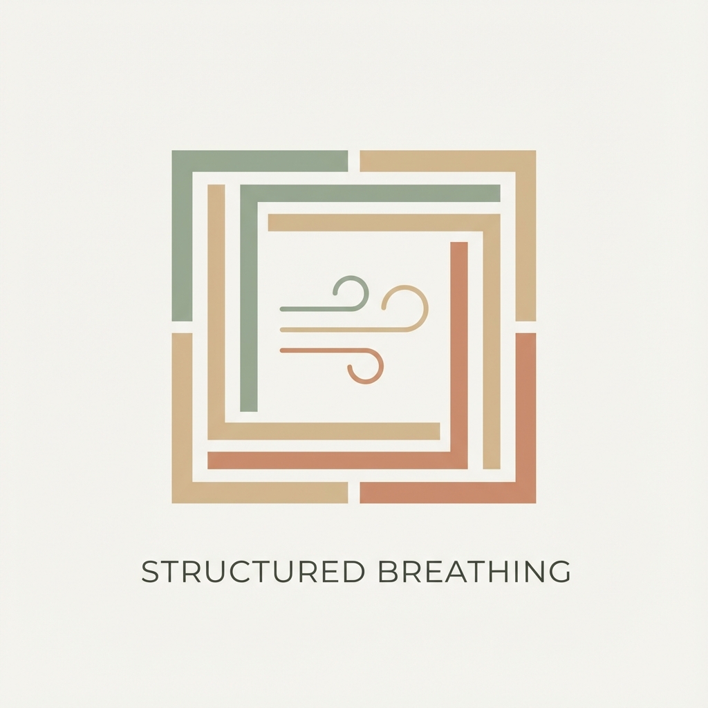 Ilustração minimalista representando a técnica de Respiração Quadrada